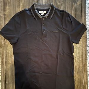 Black Burberry Polo Shirt Large